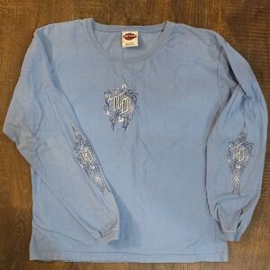 Harley-Davidson Blue Long Sleeve Sweatshirt